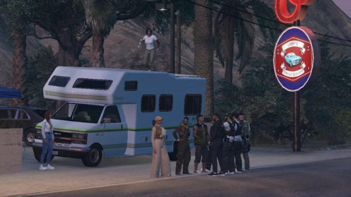 Installation d’un campement de gitans sur le parking du Larry’s