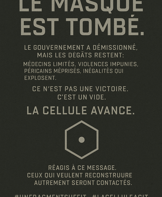 Le cri masqué de la Cellule Grise contre les injustices.
