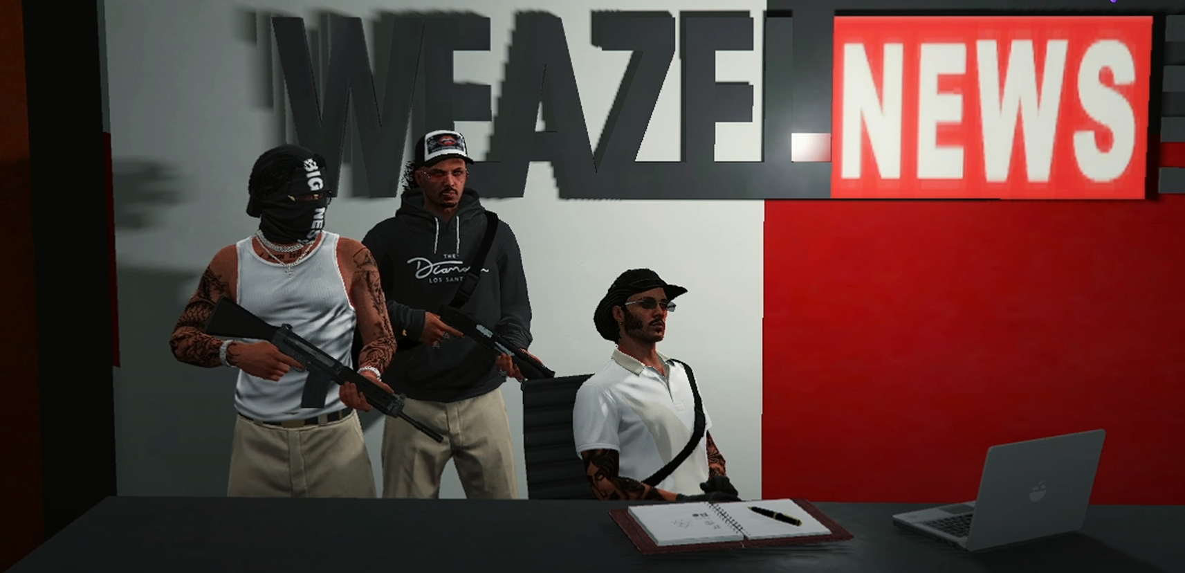 Interview EXCLUSIF du Cartel de Cayo, pendant la prise d&rsquo;otage au Weazel News.